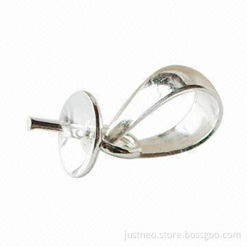 Solid 925 sterling silver pendant connector, size of 10mm